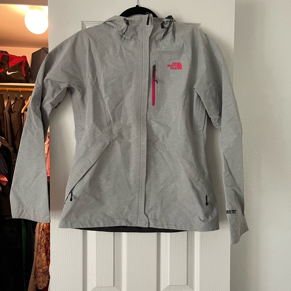 The North Face Grey Raincoat with Hood